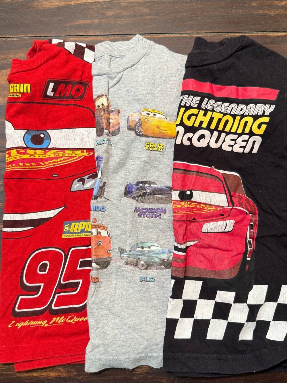 Disney Cars Short Sleeve Tee Trio - Red, Gray, Black